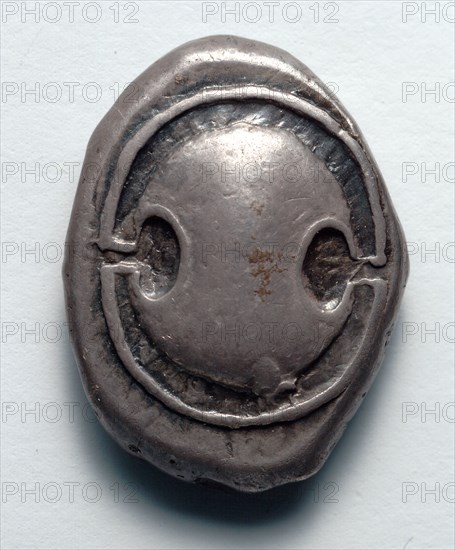 Stater: Boetian Shield (obverse), 395-387 BC. Greece, 4th century BC. Silver; diameter: 2.6 cm (1 in.).