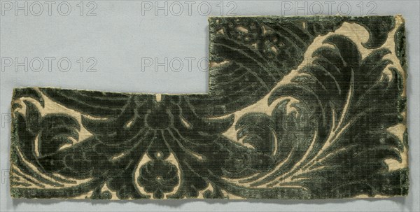Velvet Fragment, late 1600s. Italy, late 17th century. Velvet; overall: 19.5 x 42 cm (7 11/16 x 16 9/16 in.)
