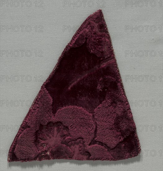 Two Velvet Fragments Sewn Together, 1400s. Italy, 15th century. Velvet (cut and voided); overall: 15.5 x 14 cm (6 1/8 x 5 1/2 in.)