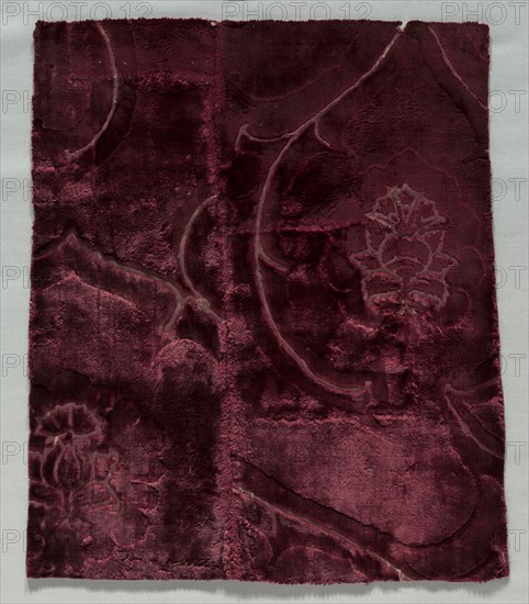 Two Velvet Fragments Sewn Together, 1400s. Italy, 15th century. Velvet (cut and voided); overall: 39 x 33 cm (15 3/8 x 13 in.).