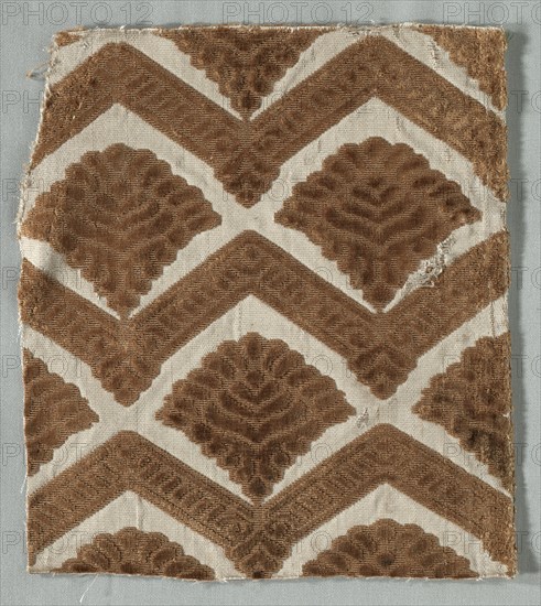 Velvet Fragment, 1600s. Italy, 17th century. Velvet (cut and uncut); silk; overall: 24 x 21.3 cm (9 7/16 x 8 3/8 in.).