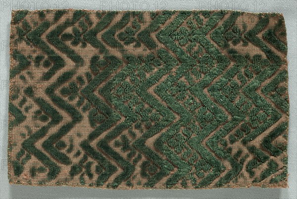 Velvet Fragment, late 1500s - 1600s. Italy, late 16th - 17th century. Velvet; overall: 14.3 x 9 cm (5 5/8 x 3 9/16 in.)