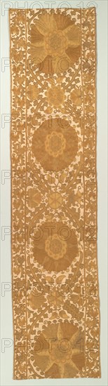 Panel, Probably from a Curtain, 19th century. Uzbekistan, Bukhara, 19th century. Embroidery: silk on cotton tabby ground; average: 51.1 x 176.5 cm (20 1/8 x 69 1/2 in.).