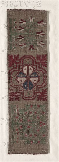 Woven Band, 1300s - 1400s. Germany, Cologne, 14th-15th century. Compound twill weave, silk; overall: 40.7 x 11.5 cm (16 x 4 1/2 in.)