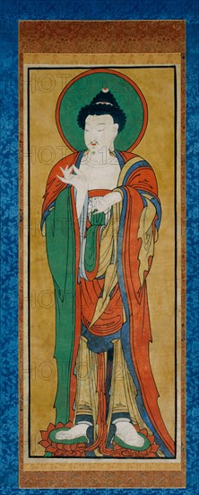 Tathagata Buddha, 1800s. Korea, Joseon dynasty (1392-1910). Hanging scroll; ink and color on paper; overall: 214 x 69.4 cm (84 1/4 x 27 5/16 in.).