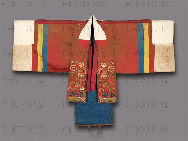 Bride's Robe, 1800s. Korea, Joseon dynasty (1392-1910). Silk embroidery on silk; edges wrapped with paper; overall: 114.3 x 174 cm (45 x 68 1/2 in.)