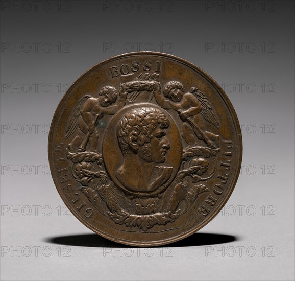 Medal: Guiseppe Rossi Pittore (obverse). Luigi Cossa (Italian, 1789-1867). Bronze; diameter: 6 cm (2 3/8 in.).