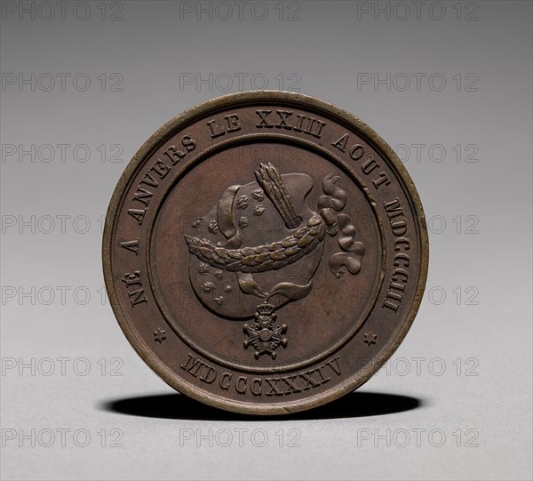 Medal: Gustaf Wappers (reverse), 1800s. 19th century. Bronze; diameter: 5.1 cm (2 in.).
