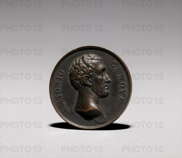 Medal: Antonio Canova (obverse). Francesco Putinati (Italian, 1775-1848). Bronze; diameter: 3.5 cm (1 3/8 in.).