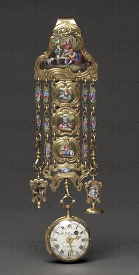 Chatelaine Watch, mid 1800s. Switzerland, 19th century. Metal and enamel; overall: 16.5 cm (6 1/2 in.).