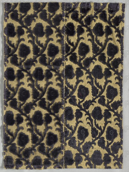 Brocade Textile, 1600s. Italy, 17th century. Brocade; silk and metal; overall: 38.1 x 27.9 cm (15 x 11 in.)
