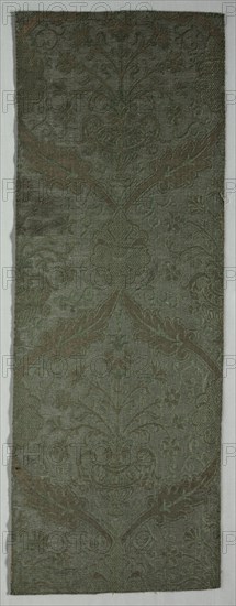 Brocatelle Textile, 1500s. Italy or Spain, 16th century (?). Plain compound satin; silk and silver thread; overall: 81.3 x 29.2 cm (32 x 11 1/2 in.)