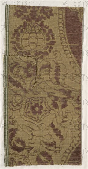Fragments of Velvet Brocade, 16th century. Spain, 16th century. Brocaded silk velvet; overall: 54.3 x 26.5 cm (21 3/8 x 10 7/16 in.).