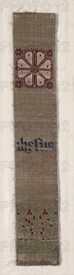 Fragment of a Band, 1300s - 1400s. Germany, Cologne, 14th-15th century. Compound twill weave; overall: 47 x 8 cm (18 1/2 x 3 1/8 in.)