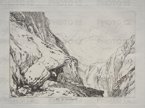 Liber Studiorum:  Mt. St. Gothard. Joseph Mallord William Turner (British, 1775-1851). Etching and mezzotint