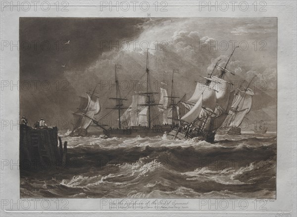 Liber Studiorum: Ships in a Breeze. Joseph Mallord William Turner (British, 1775-1851). Etching and mezzotint