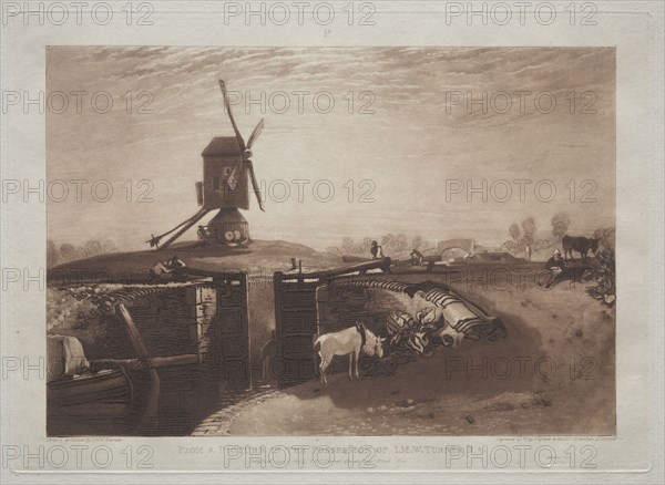 Liber Studiorum:  Windmill and Lock. Joseph Mallord William Turner (British, 1775-1851). Etching and mezzotint