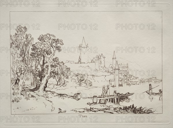 Liber Studiorum:  Ville de Thun, Switzerland. Joseph Mallord William Turner (British, 1775-1851). Etching and mezzotint
