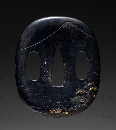 Sword Guard, mid 19th century. Japan, Edo Period (1615-1868). Iron; overall: 5.2 x 6.1 cm (2 1/16 x 2 3/8 in.).