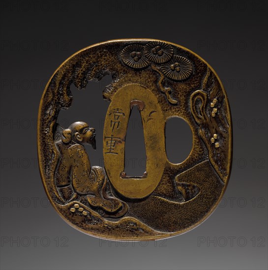 Sword Guard, mid 18th century. Japan, Mito School (?), Edo period (1615-1868). Brass; diameter: 7 cm (2 3/4 in.).