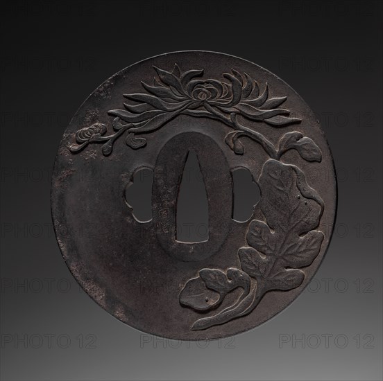 Sword Guard, mid 19th century. Japan, Edo period (1615-1868). Iron; diameter: 9.9 cm (3 7/8 in.).