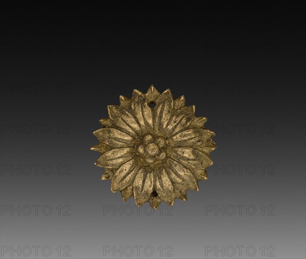 Ornamental Rosette, late 1700s. France, late 18th century. Gilt bronze; diameter: 3.5 cm (1 3/8 in.).