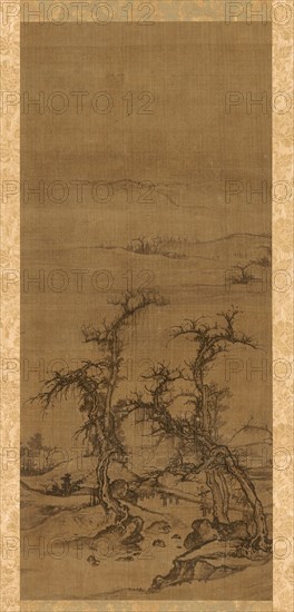 Carrying a Qin on a Visit, 1271-1368. Attributed to Luo Zhichuan (Chinese, active 1280s-1320s). Hanging scroll (now paneled), ink on silk; image: 80.8 x 35.3 cm (31 13/16 x 13 7/8 in.).