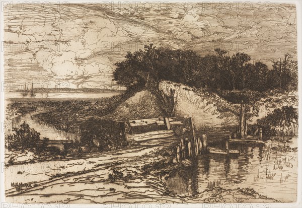 Gardiner's Bay, Long Island, seen from Fresh Pond, 1881. Mary Nimmo Moran (American, 1842-1899). Etching