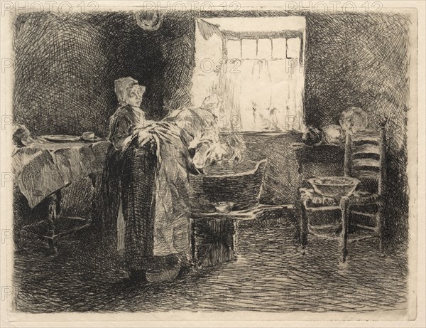 Monday Morning, Holland, 1800s. Robert Frederick Blum (American, 1857-1903). Etching