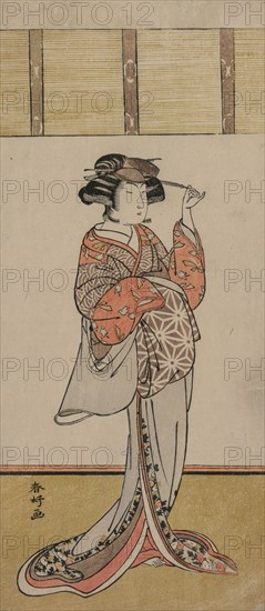 Iwai Hanshiro IV as Oiso no Tora, c. mid-1770s. Katsukawa Shunko (Japanese, 1743-1812). Color woodblock print; sheet: 33 x 14.6 cm (13 x 5 3/4 in.).