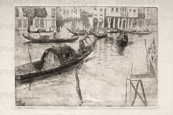 Etchings of Venice: Traghetto San Felice, 19th century. Otto H. Bacher (American, 1856-1909). Etching