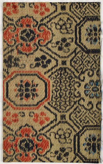 Textile Fragment, 1800s-early 1900s. Japan, 19th - early 20th century. Silk; overall: 13.4 x 8.3 cm (5 1/4 x 3 1/4 in.).