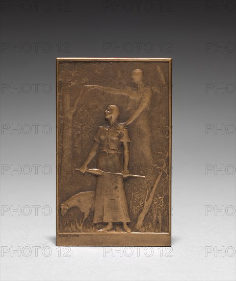 Medallion: Jeanne d'Arc (obverse). Daniel Dupuis (French, 1819-1899). Bronze; overall: 6.7 x 4.2 cm (2 5/8 x 1 5/8 in.).