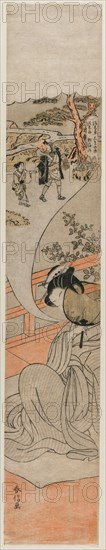 Courtesan Dreaming of her Childhood, c. 1770. Suzuki Harunobu (Japanese, 1724-1770). Color woodblock print; sheet: 68 x 12.8 cm (26 3/4 x 5 1/16 in.).
