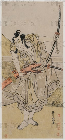 Ichikawa Monnosuke II as Soga no Goro, c. late 1770s. Katsukawa Shunko (Japanese, 1743-1812). Color woodblock print; sheet: 30.6 x 14 cm (12 1/16 x 5 1/2 in.).