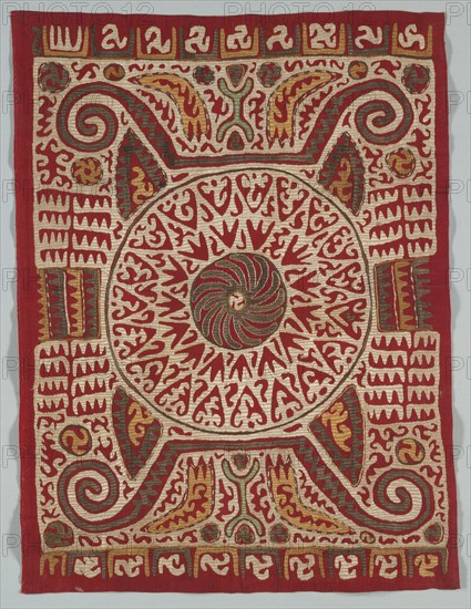 Cushion Cover, 1700s. Dagestan, 18th century. Embroidery, silk; overall: 92.1 x 69.9 cm (36 1/4 x 27 1/2 in.)