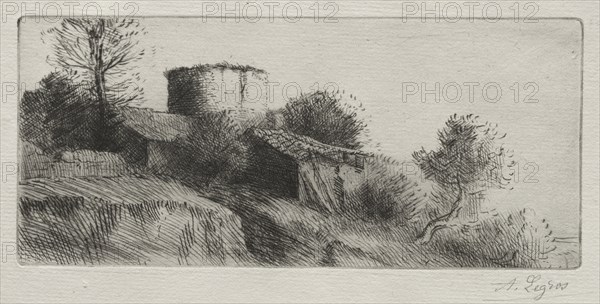 Pigeon Tower. Alphonse Legros (French, 1837-1911). Etching