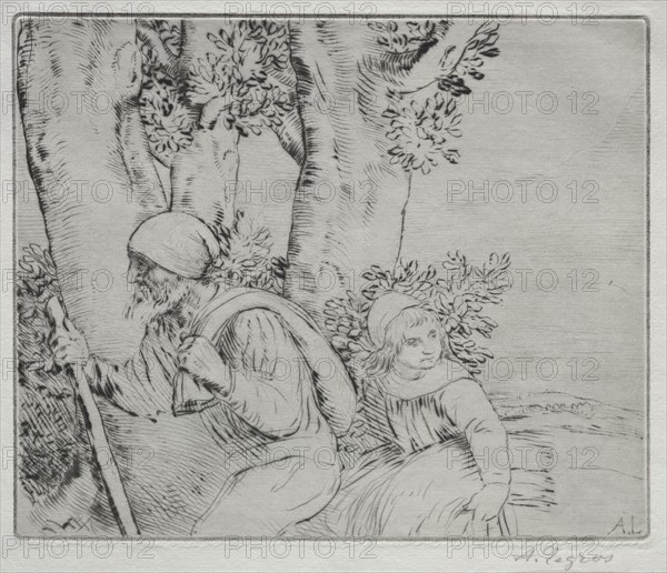 Return from the Field (Le Retour des Champs-2nd Plate). Alphonse Legros (French, 1837-1911). Etching