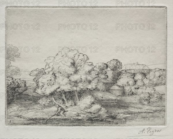 Hamlet near the Lake (Hameau près du Lac). Alphonse Legros (French, 1837-1911). Etching