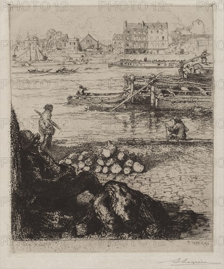 Le Débardeur:  Quai de la Gare, 1894. Auguste Louis Lepère (French, 1849-1918). Etching