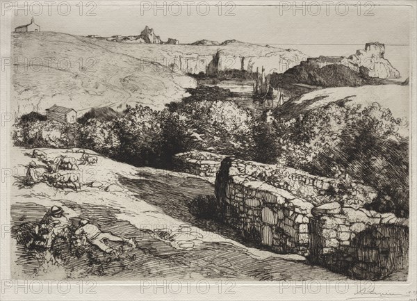 Vue du Port de la Meule, 1907. Auguste Louis Lepère (French, 1849-1918). Etching