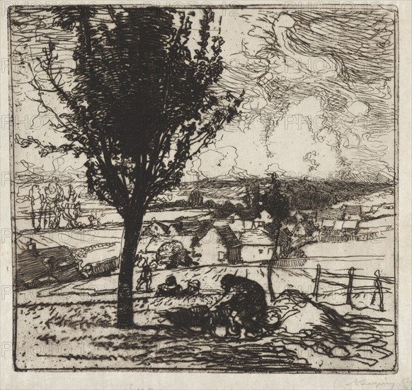 Veu de Jouy-le-Moutier, 1893. Auguste Louis Lepère (French, 1849-1918). Etching