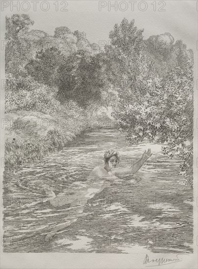 The Bather, c. 1860-70. Félix Bracquemond (French, 1833-1914). Etching; sheet: 47.2 x 32.6 cm (18 9/16 x 12 13/16 in.); platemark: 33.3 x 24.6 cm (13 1/8 x 9 11/16 in.).