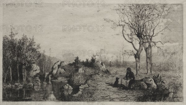 Shore of a Stream at Rossillon, 1867. Adolphe Appian (French, 1818-1898). Etching; sheet: 18.9 x 27.5 cm (7 7/16 x 10 13/16 in.); plate: 13.8 x 23.3 cm (5 7/16 x 9 3/16 in.)