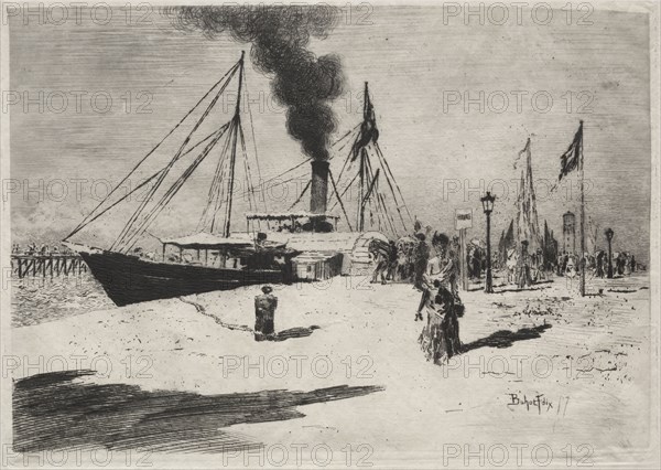 The Wharf at Trouville, 1877. Félix Hilaire Buhot (French, 1847-1898). Etching and drypoint; sheet: 27.2 x 41.9 cm (10 11/16 x 16 1/2 in.); platemark: 20 x 27.9 cm (7 7/8 x 11 in.)