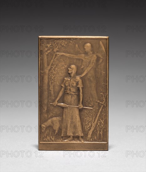 Medallion: Jeanne d'Arc. Daniel Dupuis (French, 1819-1899). Bronze; overall: 6.7 x 4.2 cm (2 5/8 x 1 5/8 in.).