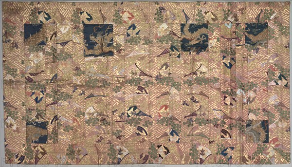 Buddhist Priest Robe (Kesa), 1800s. Japan, Edo period (1615-1868) or Meiji period (1868-1912), 19th century. Silk, brocaded; metal thread; overall: 116.8 x 203.2 cm (46 x 80 in.)