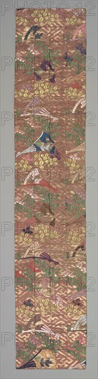 Sash (Obi), 1800s. Japan, Edo period (1615-1868) or Meiji period (1868-1912), 19th century. Silk, brocaded; metal thread; overall: 148.6 x 29.2 cm (58 1/2 x 11 1/2 in.).