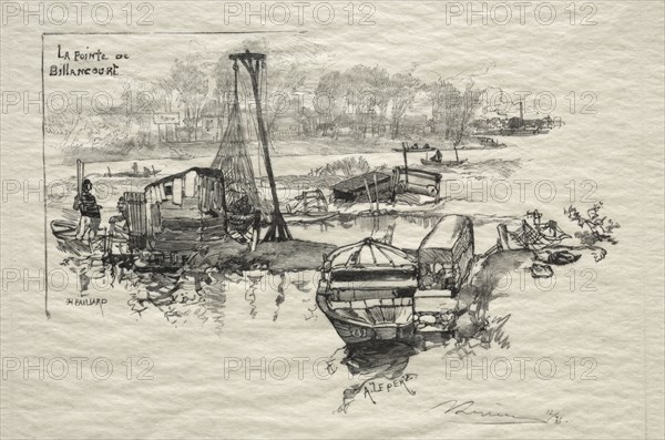 Le Point de Billancourt. Auguste Louis Lepère (French, 1849-1918). Wood engraving