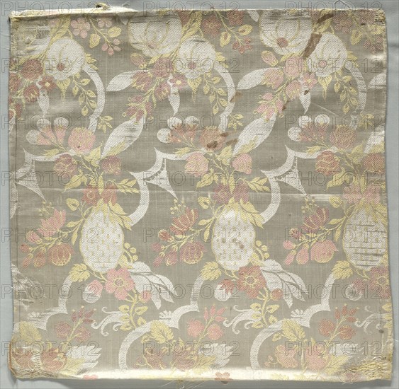 Silk Panel, 1700s. Italy, 18th century. Plain compound satin weave; silk; overall: 51.3 x 50.8 cm (20 3/16 x 20 in.)